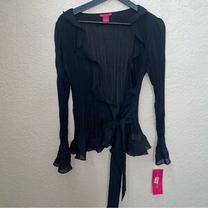 NWT Sunnie Leigh ruffle front tie cardigan